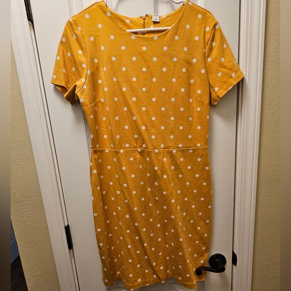 Old Navy Yellow Polka Dot Dress
